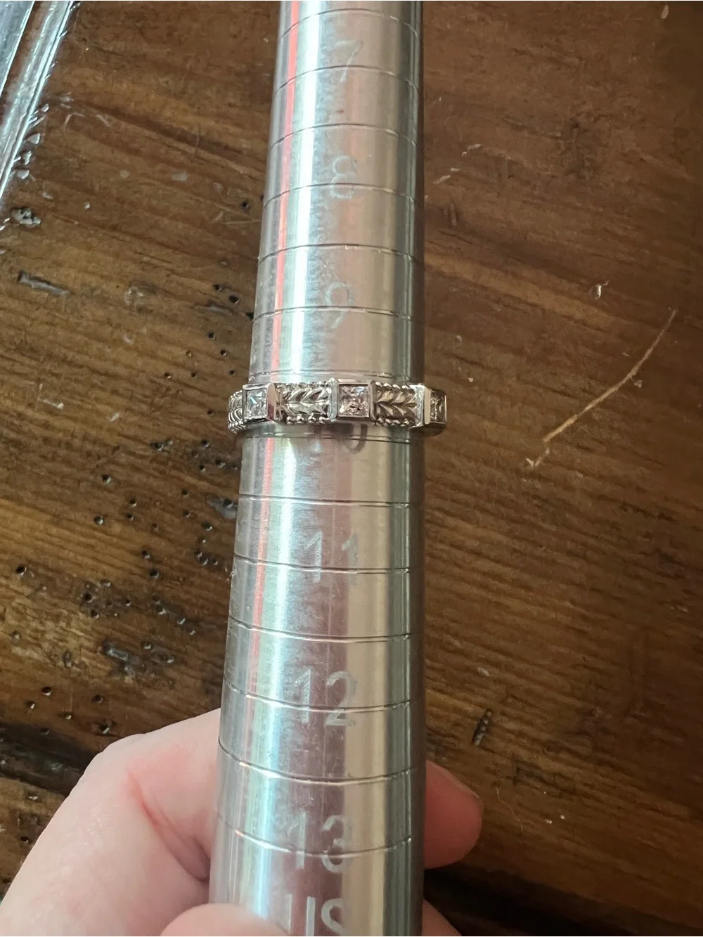 Judith Ripka Sterling Three Stone Stone Cubic Zirconia Ring - Size 10